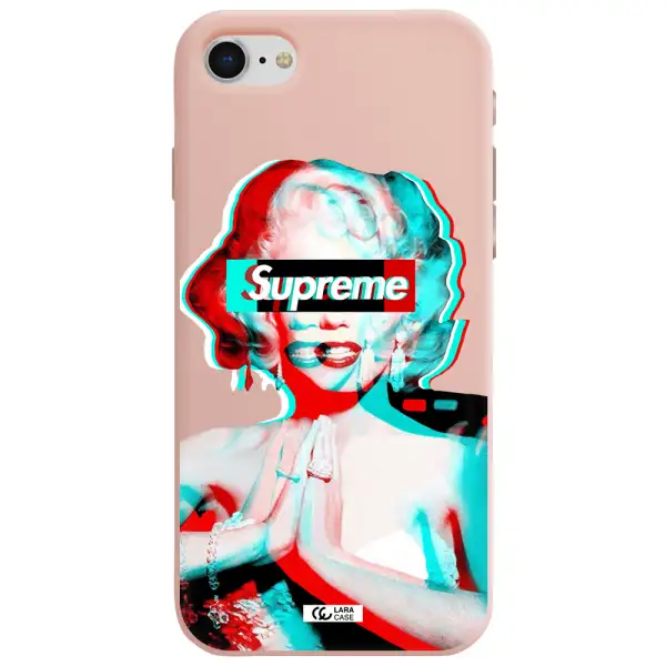 Marilyn Monroe Supreme Apple iPhone se 2020 Silicone pastel pink Case