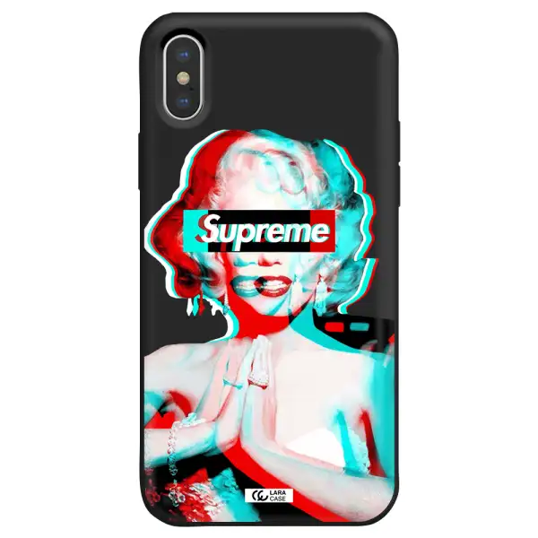Marilyn Monroe Supreme Apple iPhone X Silicone black Case