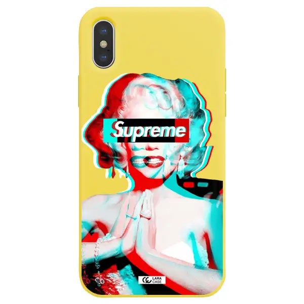 Marilyn Monroe Supreme Apple iPhone XS Silicone canary yellow Case
