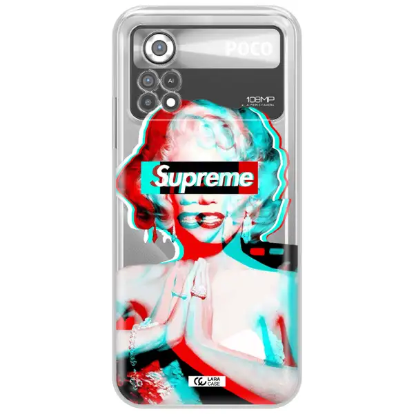 Marilyn Monroe Supreme Xiaomi Poco X4 Pro Clear TPU Case
