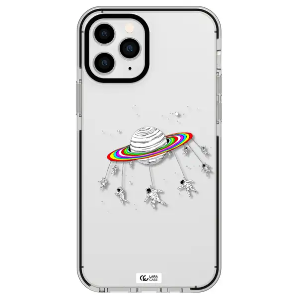 Pluto Rainbow Apple iPhone 11 pro impact black border Case