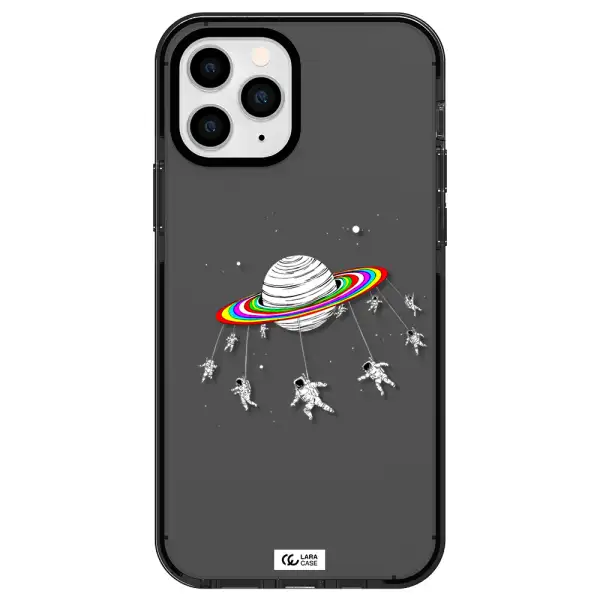 Pluto Rainbow Apple iPhone 11 pro impact Smoke Black Case