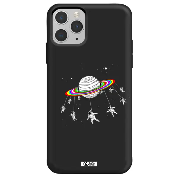 Pluto Rainbow Apple iPhone 11 pro Silicone black Case