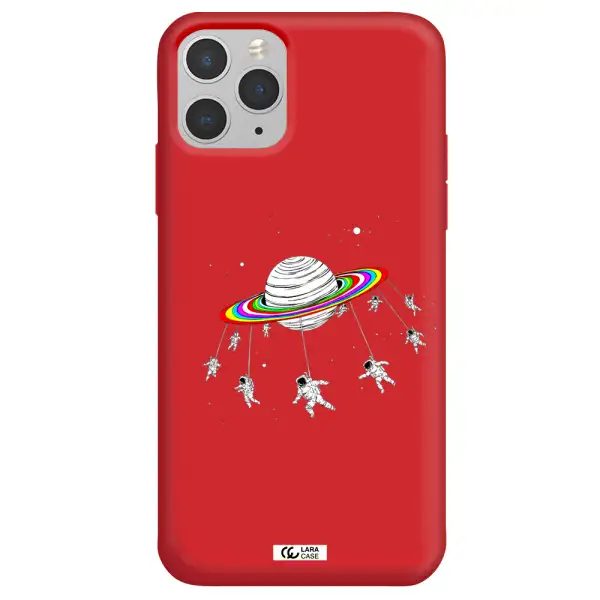 Pluto Rainbow Apple iPhone 11 pro Silicone Imperial Red Case