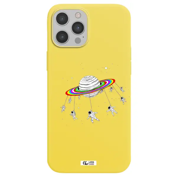 Pluto Rainbow Apple iPhone 12 pro max Silicone canary yellow Case