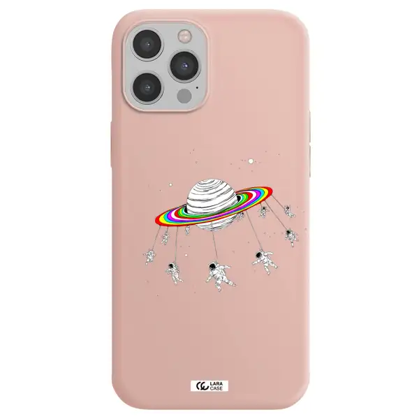 Pluto Rainbow Apple iPhone 12 pro max Silicone pastel pink Case