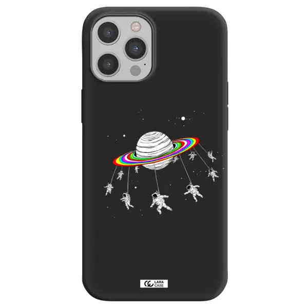 Pluto Rainbow Apple iPhone 12 pro Silicone black Case