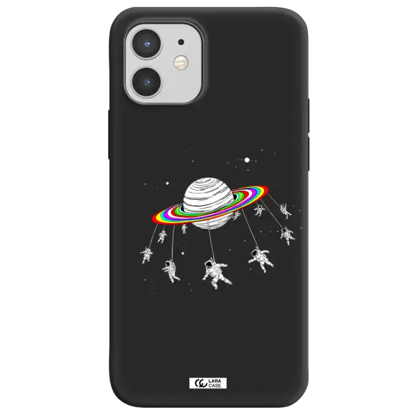 Pluto Rainbow Apple iPhone 12 Silicone black Case