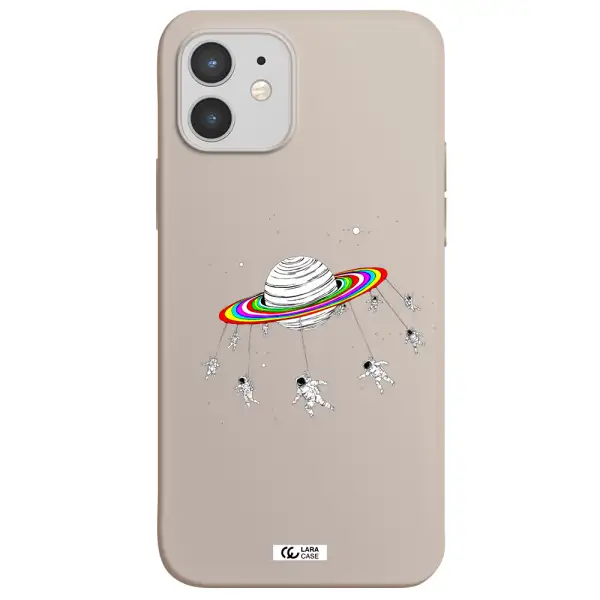 Pluto Rainbow Apple iPhone 12 Silicone Stone Case
