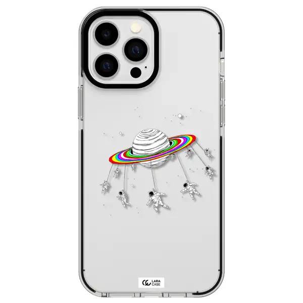Pluto Rainbow Apple iPhone 13 Pro Max impact black border Case
