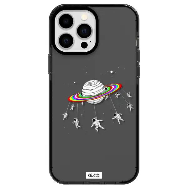 Pluto Rainbow Apple iPhone 13 Pro Max impact Smoke Black Case