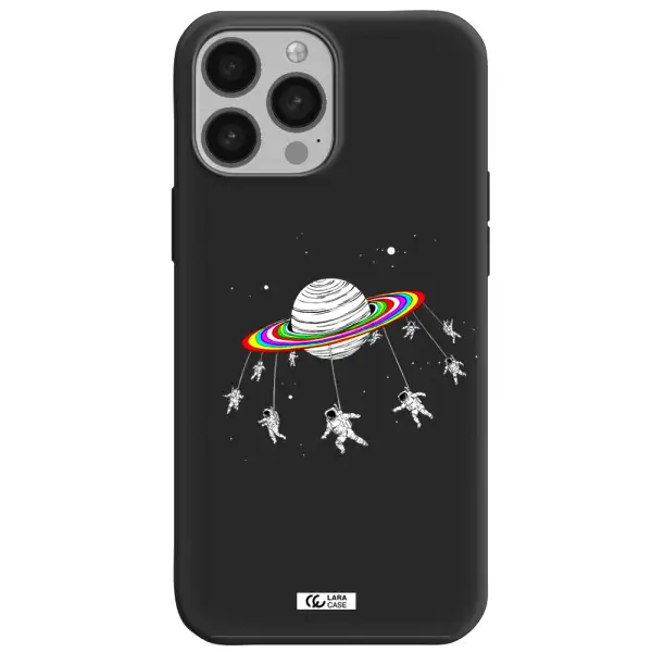 Pluto Rainbow Apple iPhone 13 Pro Max Silicone black Case