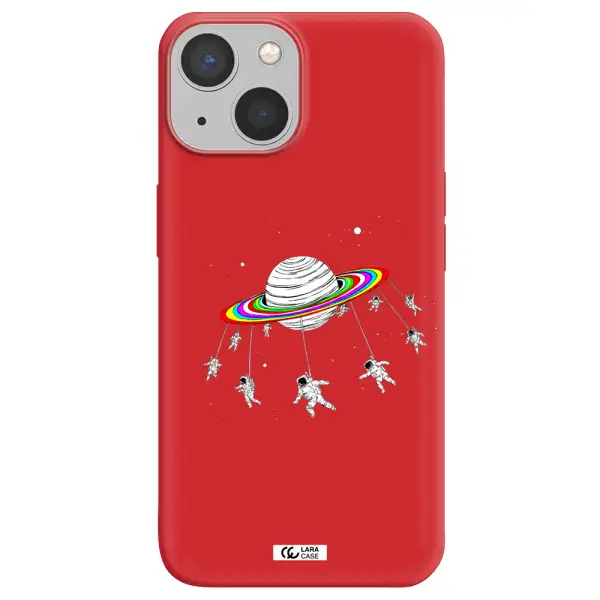Pluto Rainbow Apple iPhone 13 Silicone Imperial Red Case