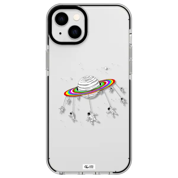 Pluto Rainbow Apple iPhone 14 plus impact black border Case
