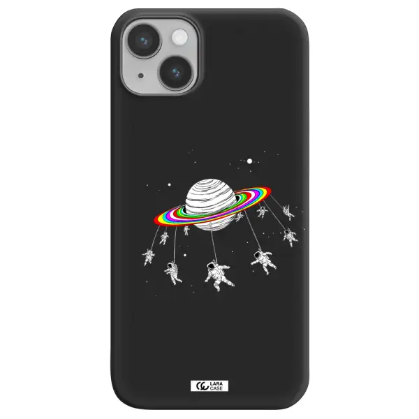 Pluto Rainbow Apple iPhone 14 plus Silicone black Case