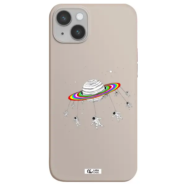 Pluto Rainbow Apple iPhone 14 plus Silicone Stone Case
