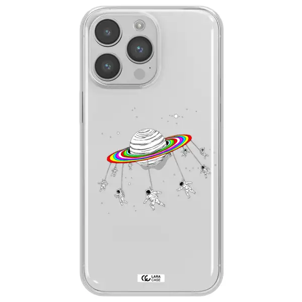 Pluto Rainbow Apple iPhone 14 pro max Clear TPU Case
