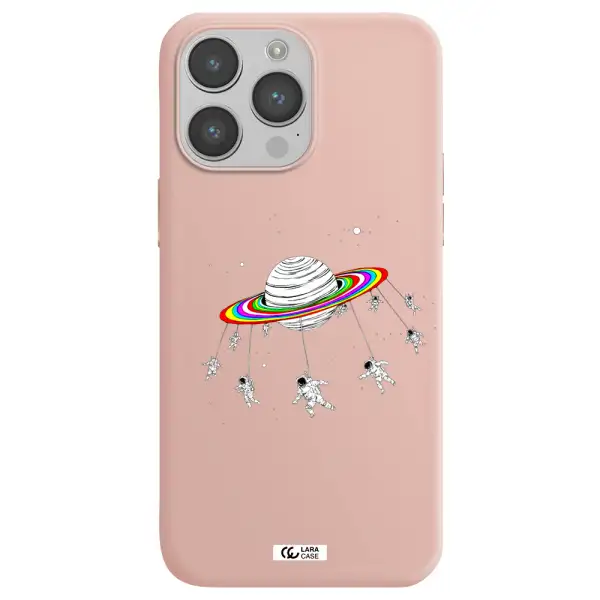 Pluto Rainbow Apple iPhone 14 pro max Silicone pastel pink Case
