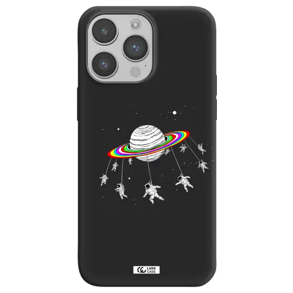 Pluto Rainbow Apple iPhone 14 pro Silicone black Case