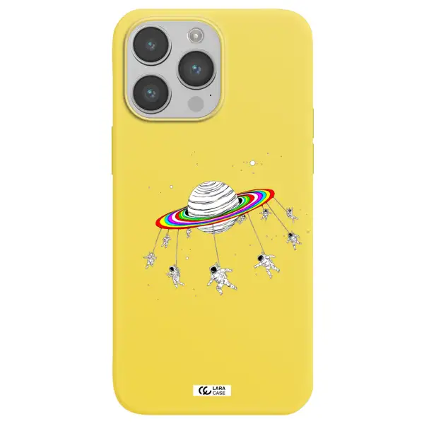 Pluto Rainbow Apple iPhone 14 pro Silicone canary yellow Case