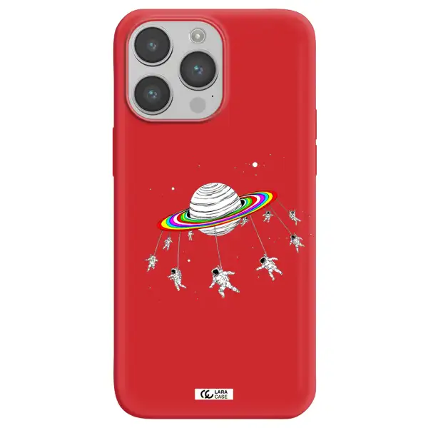 Pluto Rainbow Apple iPhone 14 pro Silicone Imperial Red Case