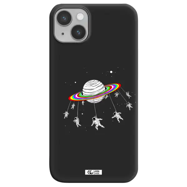 Pluto Rainbow Apple iPhone 14 Silicone black Case