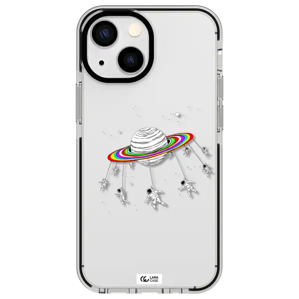 Pluto Rainbow Apple iPhone 15 impact black border Case