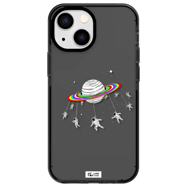 Pluto Rainbow Apple iPhone 15 impact Smoke Black Case