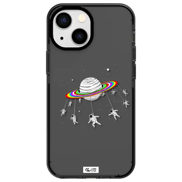 Pluto Rainbow Apple iPhone 15 Plus impact Smoke Black Case