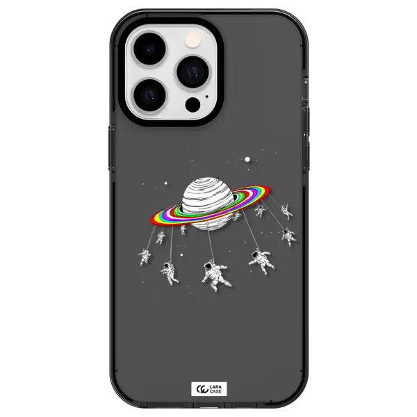 Pluto Rainbow Apple iPhone 15 Pro Max impact Smoke Black Case