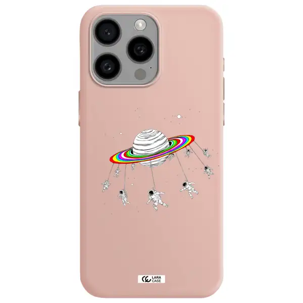 Pluto Rainbow Apple Iphone 15 Pro max Silicone pastel pink Case
