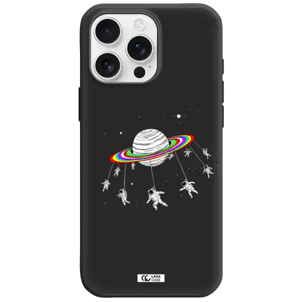 Pluto Rainbow Apple Iphone 16 Pro Max Silicone Black Case