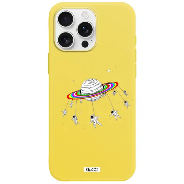 Pluto Rainbow Apple Iphone 16 Pro Max Silicone Canary Yellow Case