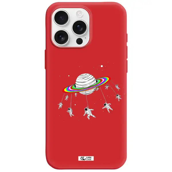 Pluto Rainbow Apple Iphone 16 Pro Max Silicone Imperial Red Case