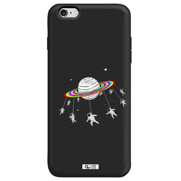 Pluto Rainbow Apple iPhone 6 plus Silicone black Case