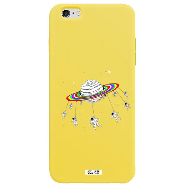 Pluto Rainbow Apple iPhone 6 plus Silicone canary yellow Case