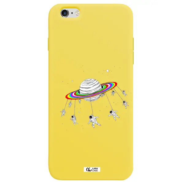 Pluto Rainbow Apple iPhone 6 s plus Silicone canary yellow Case