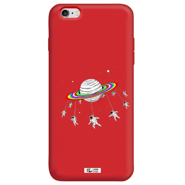 Pluto Rainbow Apple iPhone 6 s plus Silicone Imperial Red Case