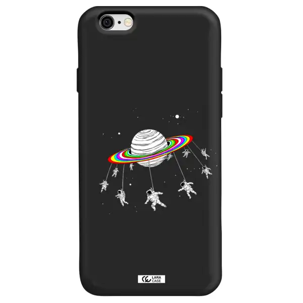 Pluto Rainbow Apple iPhone 6 Silicone black Case