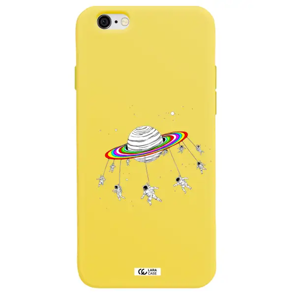 Pluto Rainbow Apple iPhone 6 Silicone canary yellow Case