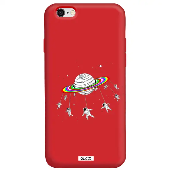 Pluto Rainbow Apple iPhone 6 Silicone Imperial Red Case