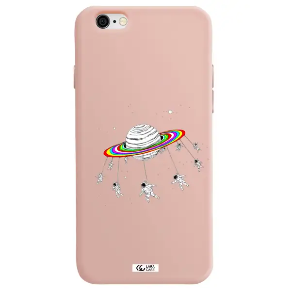 Pluto Rainbow Apple iPhone 6 Silicone pastel pink Case