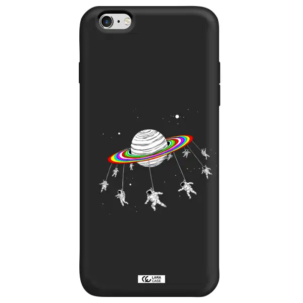 Pluto Rainbow Apple iPhone 6S Silicone black Case