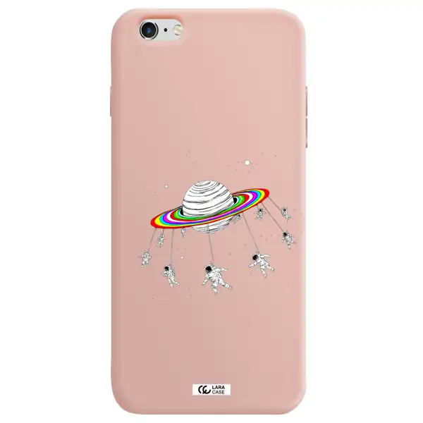 Pluto Rainbow Apple iPhone 6S Silicone pastel pink Case