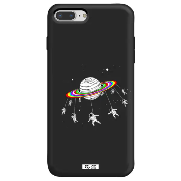 Pluto Rainbow Apple iPhone 7 plus Silicone black Case