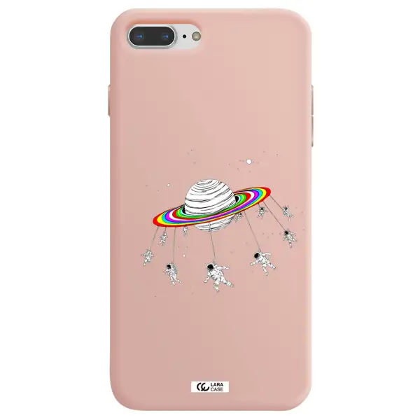 Pluto Rainbow Apple iPhone 7 plus Silicone pastel pink Case