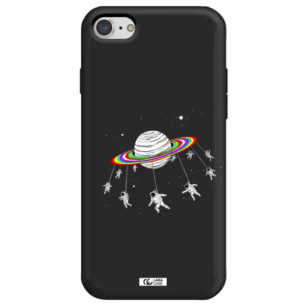 Pluto Rainbow Apple iPhone 7 Silicone black Case