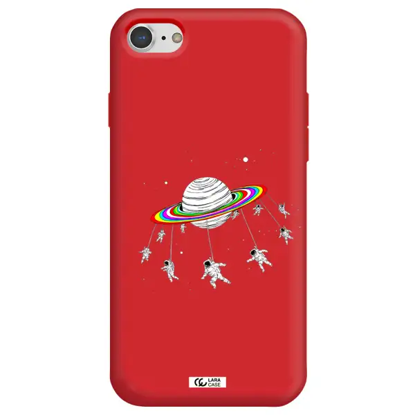 Pluto Rainbow Apple iPhone 7 Silicone Imperial Red Case