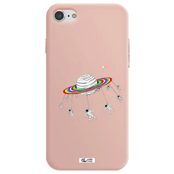 Pluto Rainbow Apple iPhone 7 Silicone pastel pink Case