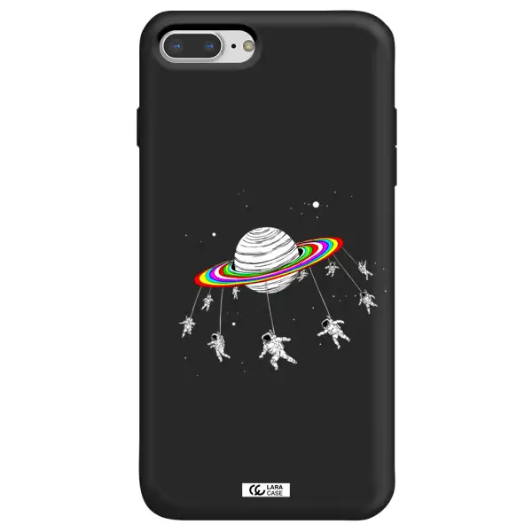 Pluto Rainbow Apple iPhone 8 plus Silicone black Case